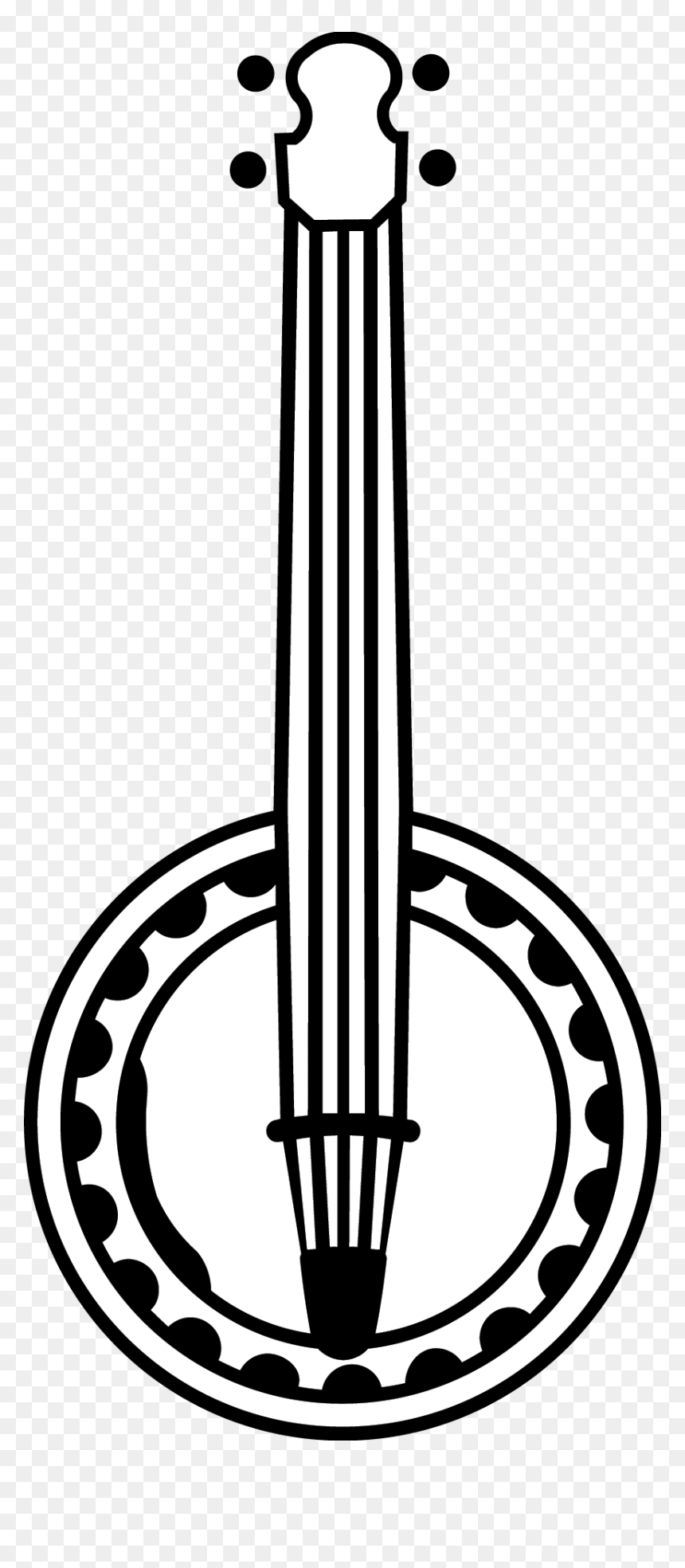 Black And White Banjo Clipart - Banjo Clipart Black And White, HD Png Download - banjo png