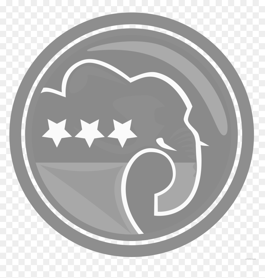 Graphic Black And White Stock Clipartblack Com Animal - Republican Party, HD Png Download - republican logo png