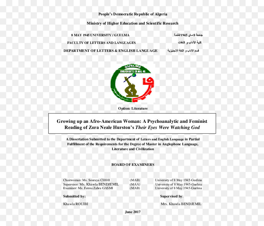 Growing Up An Afro American Woman A Feminist And Psychoanalytic - Université De Guelma, HD Png Download - feminist png