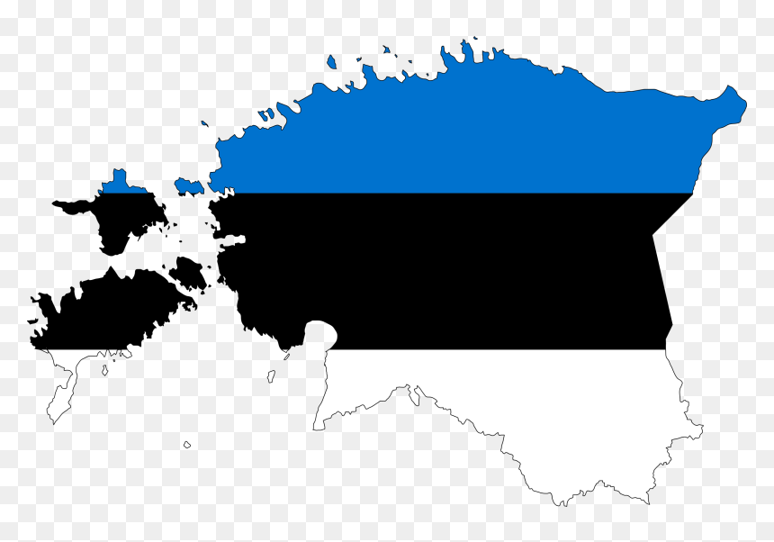Estonia Map Flag With Stroke Clip Arts - Estonia Map Flag Png, Transparent Png - blank flag png