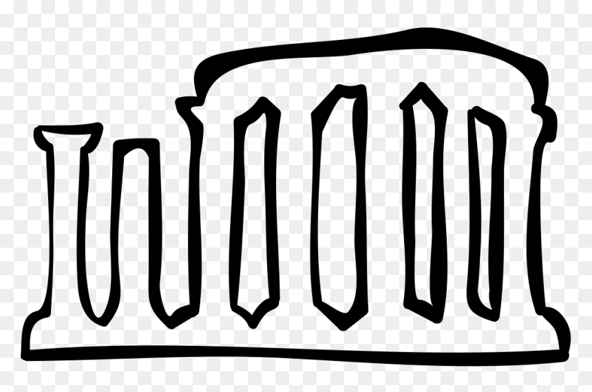 Columns Antique Ruins Hand Drawn Outline Comments, HD Png Download - ruins png