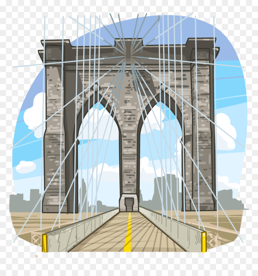 Self-anchored Suspension Bridge , Png Download - Self-anchored Suspension Bridge, Transparent Png - brooklyn bridge png