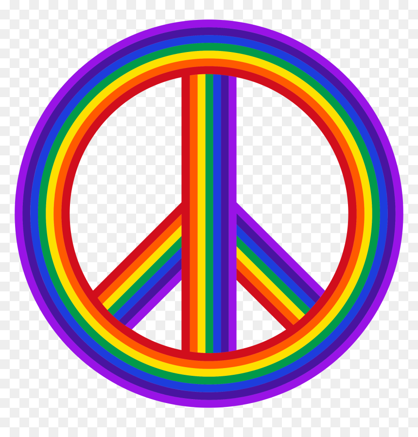 Peace Sign Rainbow Clip Arts - Rainbow Peace Sign Png, Transparent Png - rainbow.png