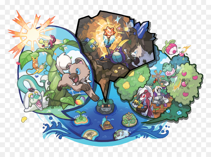 No Caption Provided - Pokemon Sun Moon Artwork, HD Png Download - pokemon sun and moon png