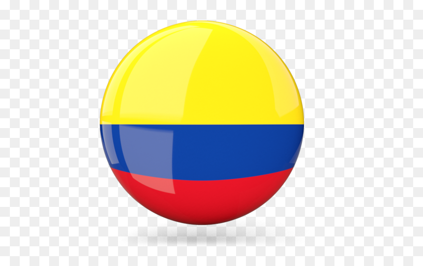 Glossy Round Icon - Colombia Flag Icon Png, Transparent Png - colombia flag png