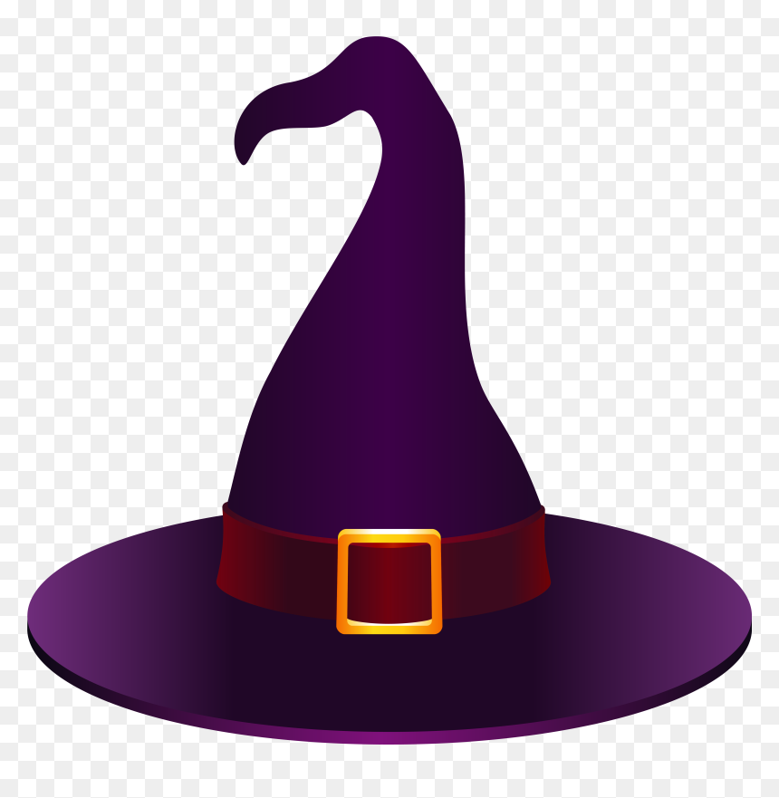 Hats Clipart Halloween - Witch Hat Clipart Purple, HD Png Download - black hat png
