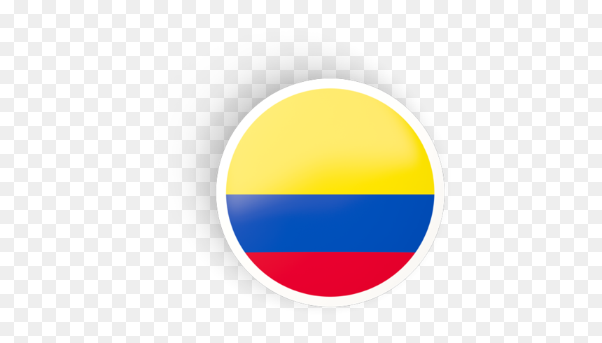 Round Concave Icon - Colombia Flag Logo Png, Transparent Png - colombia flag png