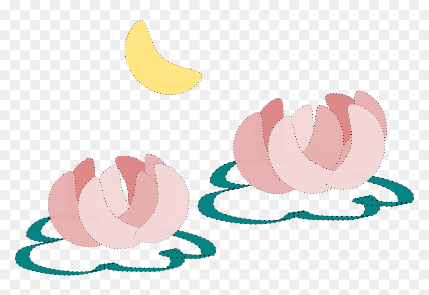 Water Lily And Moon Clip Arts - Clip Art, HD Png Download - water lily png