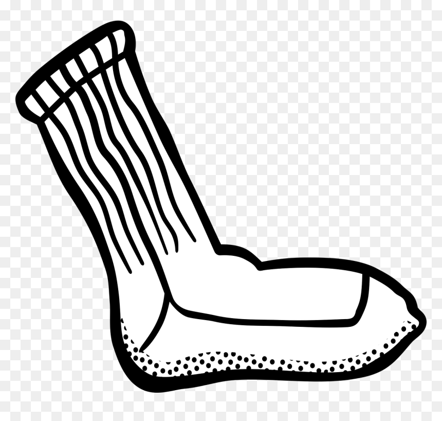 Clothing Clip Art Black And White Shoes, HD Png Download - stocking png