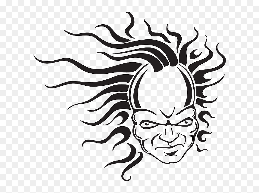 Head, Face, Hair, Creepy, Waves, Fear, Wave - Vector Graphics, HD Png Download - creepy face png
