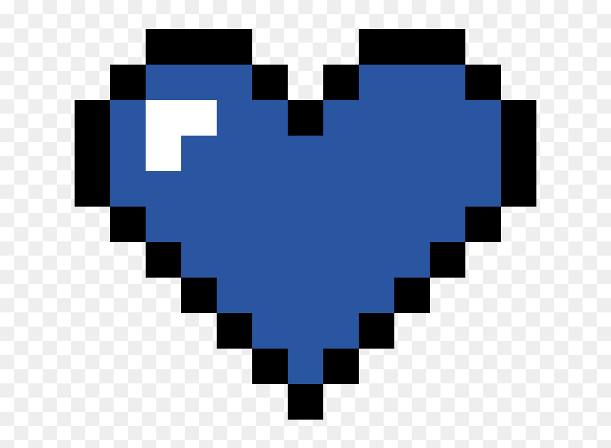 Pixel Art Heart, HD Png Download - blue heart png