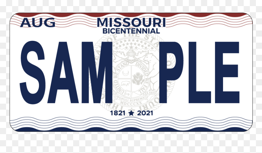 Missouri Bicentennial License Plate, HD Png Download - license plate png
