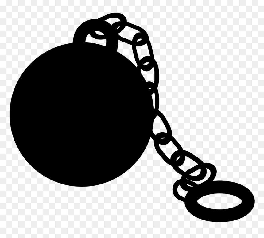 Ball And Chain Silhouette, HD Png Download - prison png