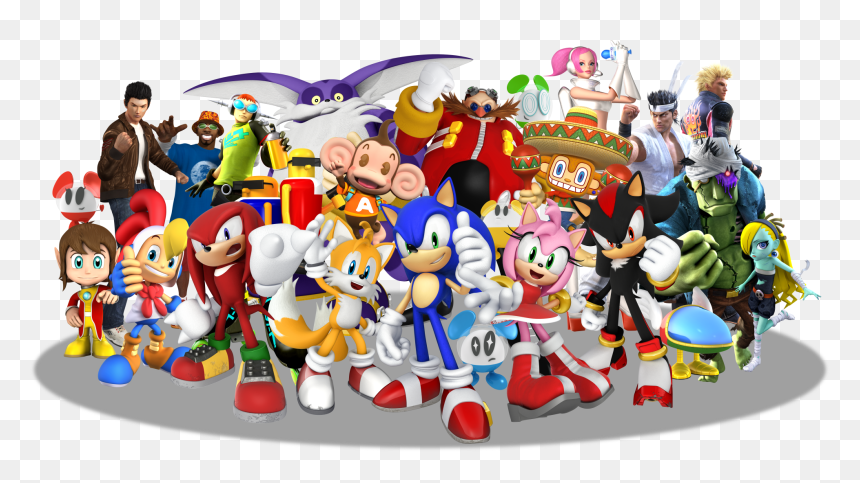 Sonic & Sega All Star Racing Cast, HD Png Download - group png