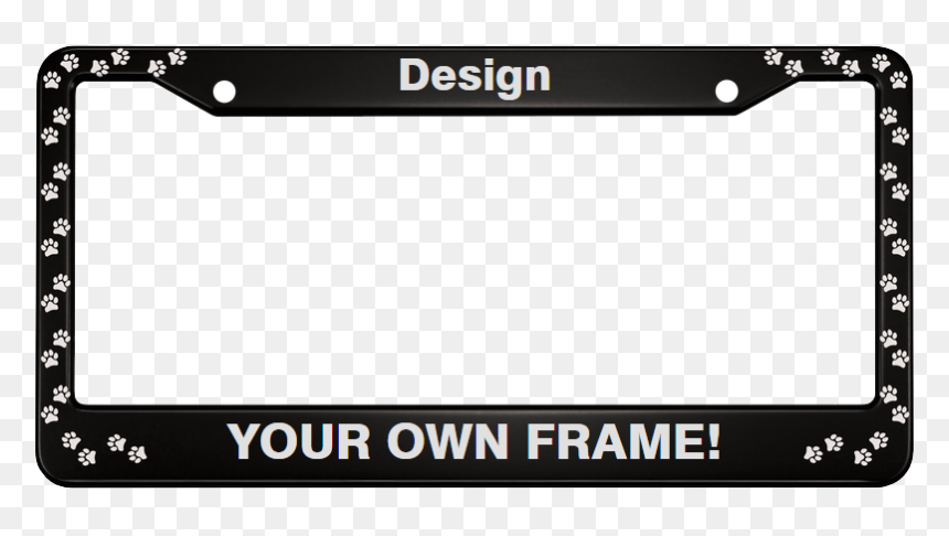 Car License Plate Frame With Paw Prints - License Plate Frame, HD Png Download - license plate png