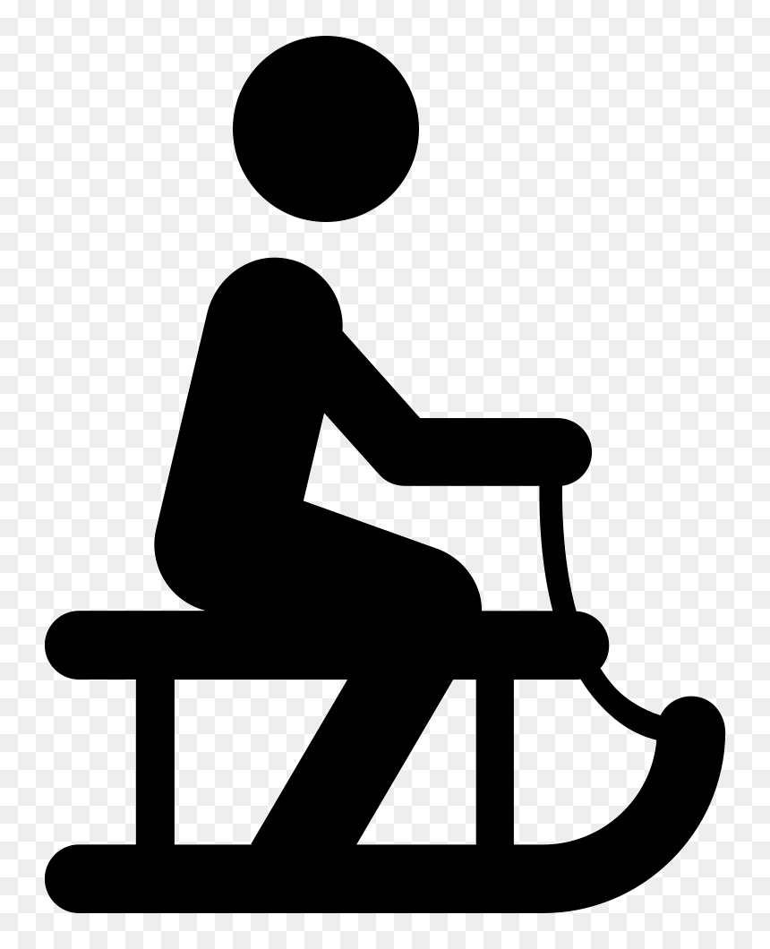 Person Riding On Sleigh - Person Riding On Sleigh Icon, HD Png Download - sleigh png