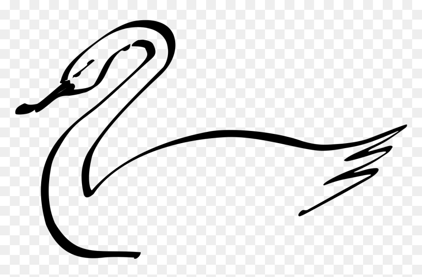 Simple Swan Clip Arts - Simplest Drawing Swan, HD Png Download - swan png