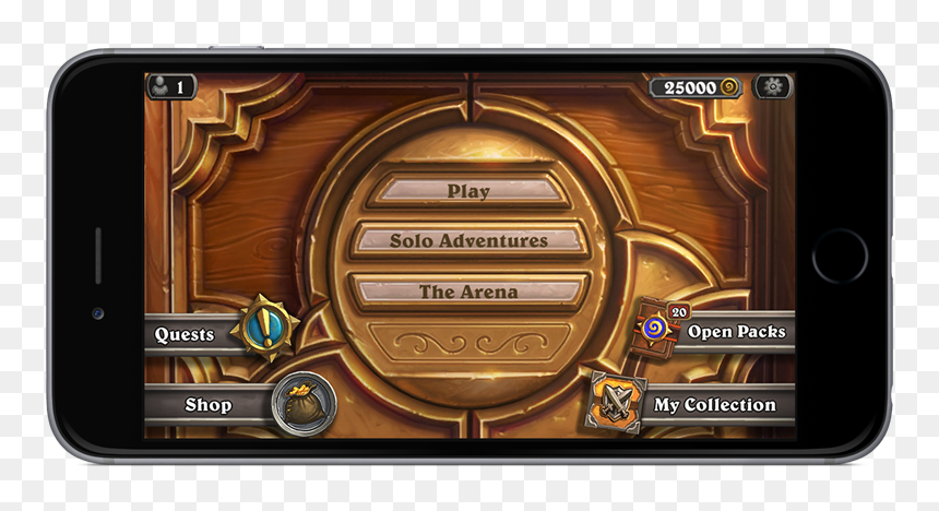 Hs On Phone 1 - Hearthstone Mobile, HD Png Download - phone.png