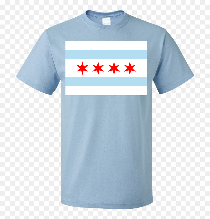 Standard Light Blue Chicago City Flag - T-shirt, HD Png Download - golf flag png