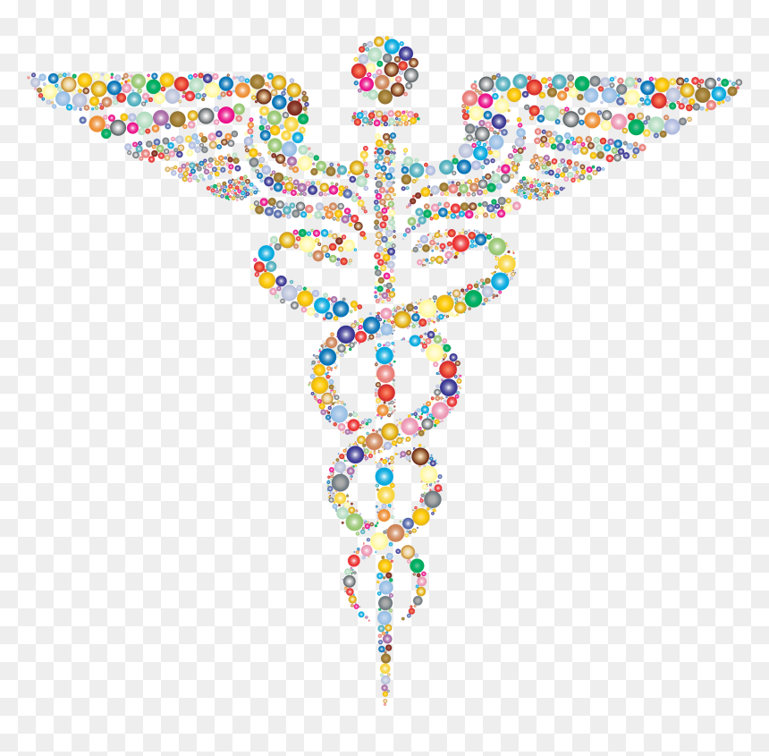 Prismatic Caduceus Circles 2 Clip Arts - Medical Staff Of Hermes, HD Png Download - caduceus png