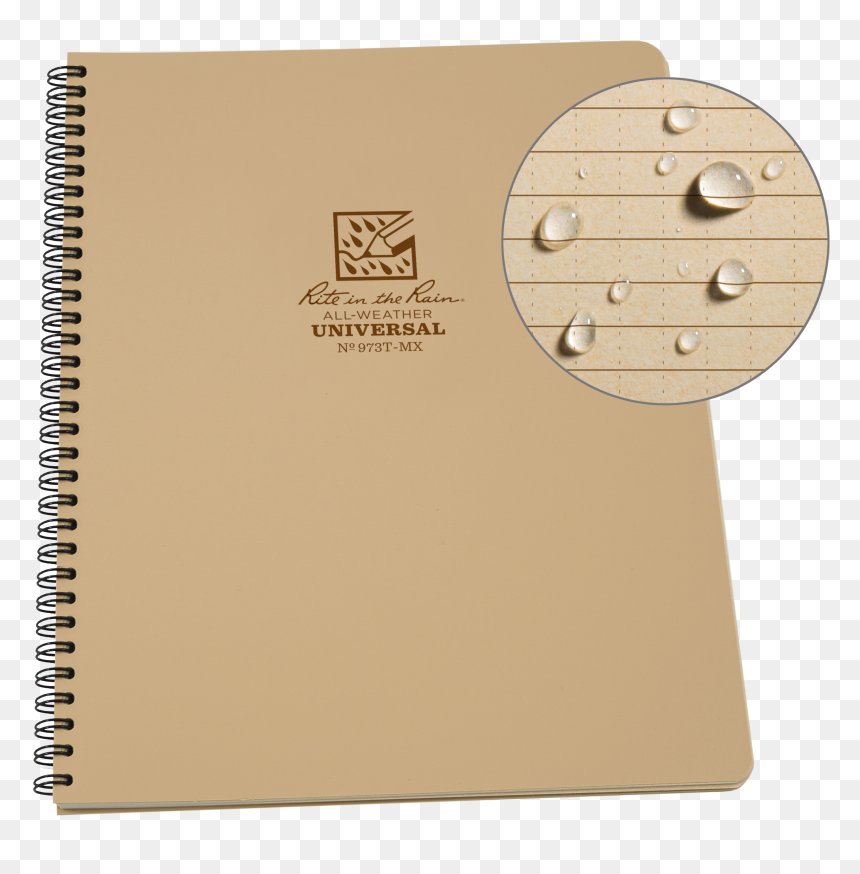 Rite In The Rain Weatherproof Side Spiral Notebook, - Notebook, HD Png Download - spiral notebook png