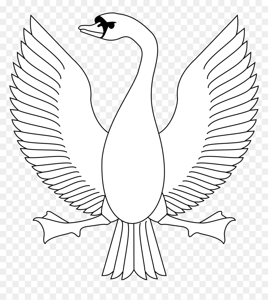 Swan Heraldic Png, Transparent Png - swan png