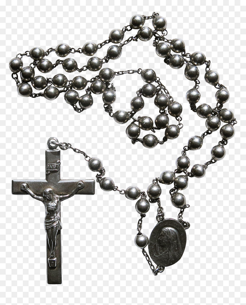 Rosary Transparent Black - Christian Cross, HD Png Download - rosary png