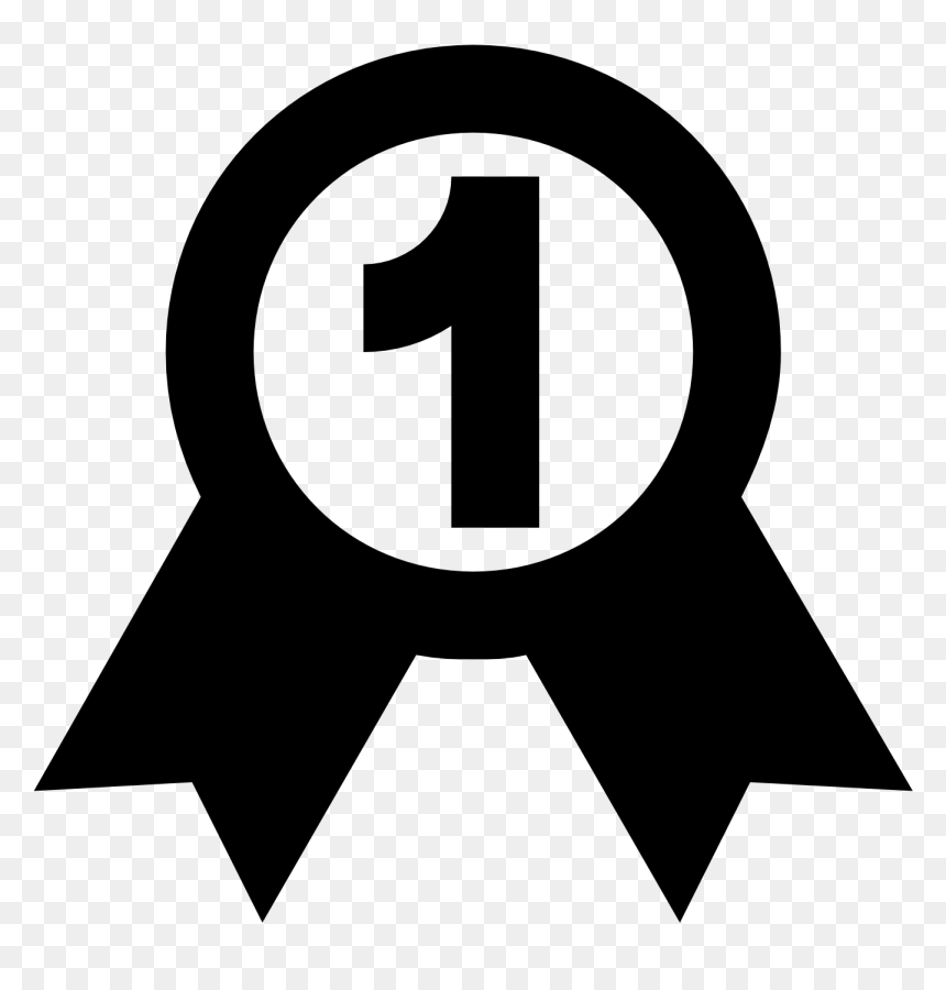 Telephone And Email Icon Clipart - Number 1 Icon Black, HD Png Download - award icon png