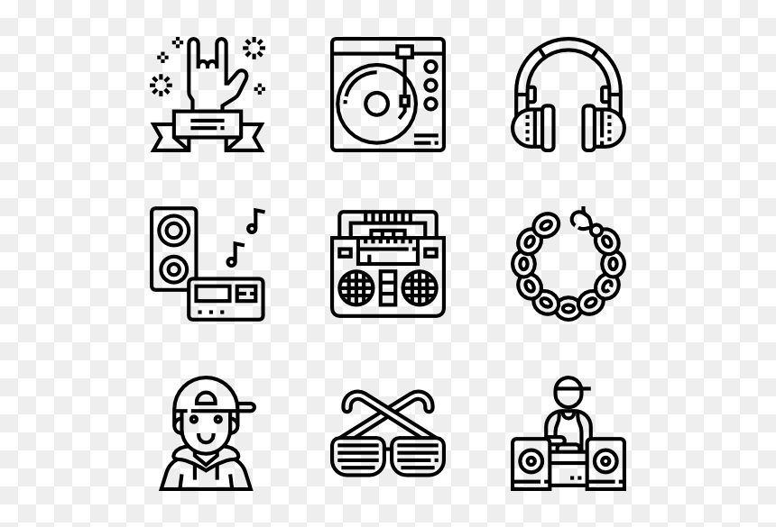 Hip Hop Vector Icons, HD Png Download - hip hop png