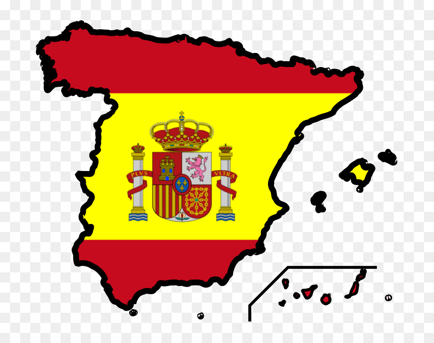 Spain Flag On Map, HD Png Download - bandera de puerto rico png