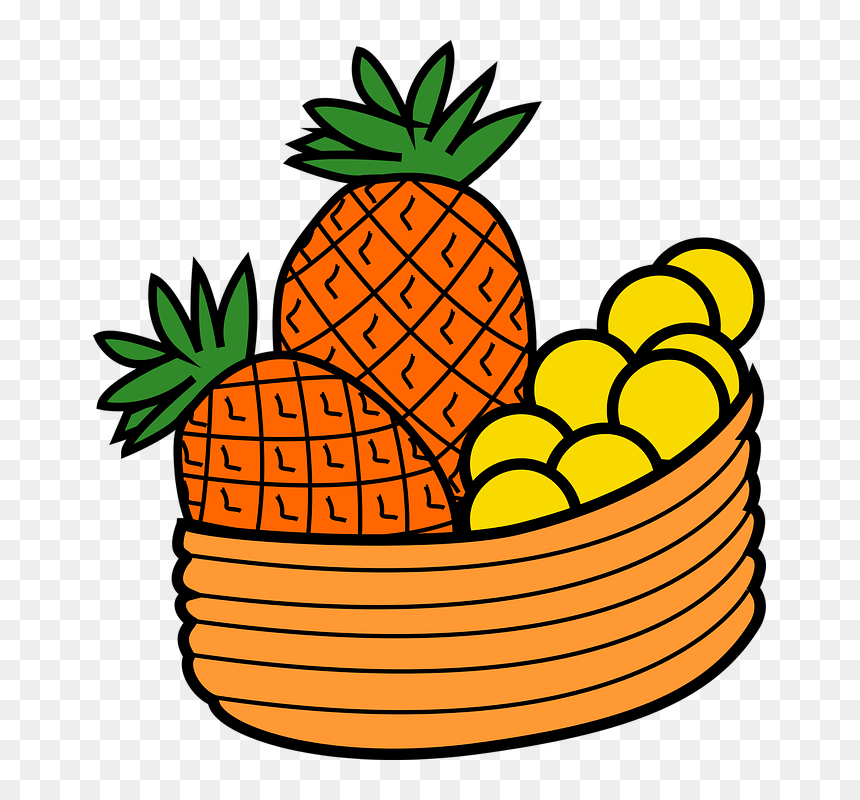 Cartoon Pineapple Cliparts 11, - Cartoon Fruit Basket Png, Transparent Png - pineapple clipart png