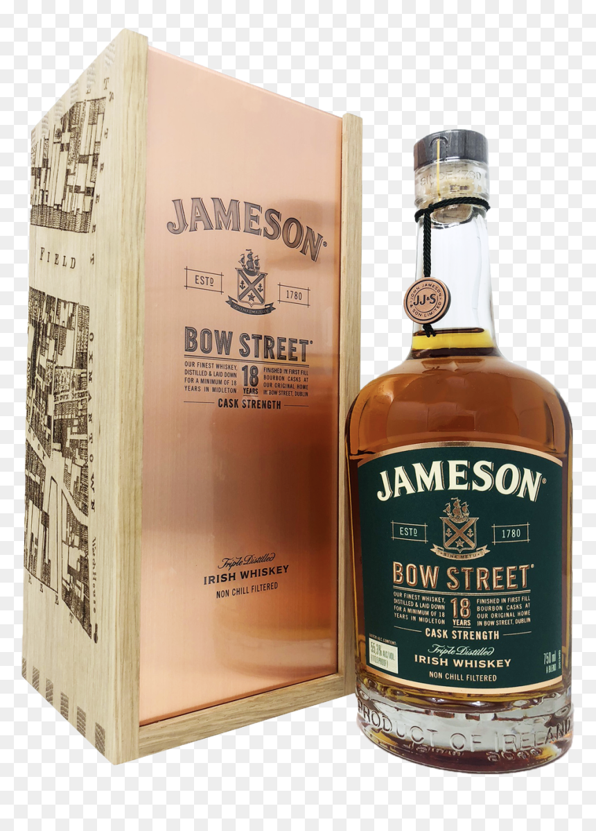 Jameson Bow Street 18 Years Irish Whiskey , Png Download - Jameson Irish Whiskey, Transparent Png - whiskey png