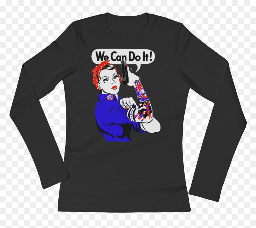 Women"s Rosie The Riveter Long Sleeve - Long-sleeved T-shirt, HD Png Download - rosie the riveter png