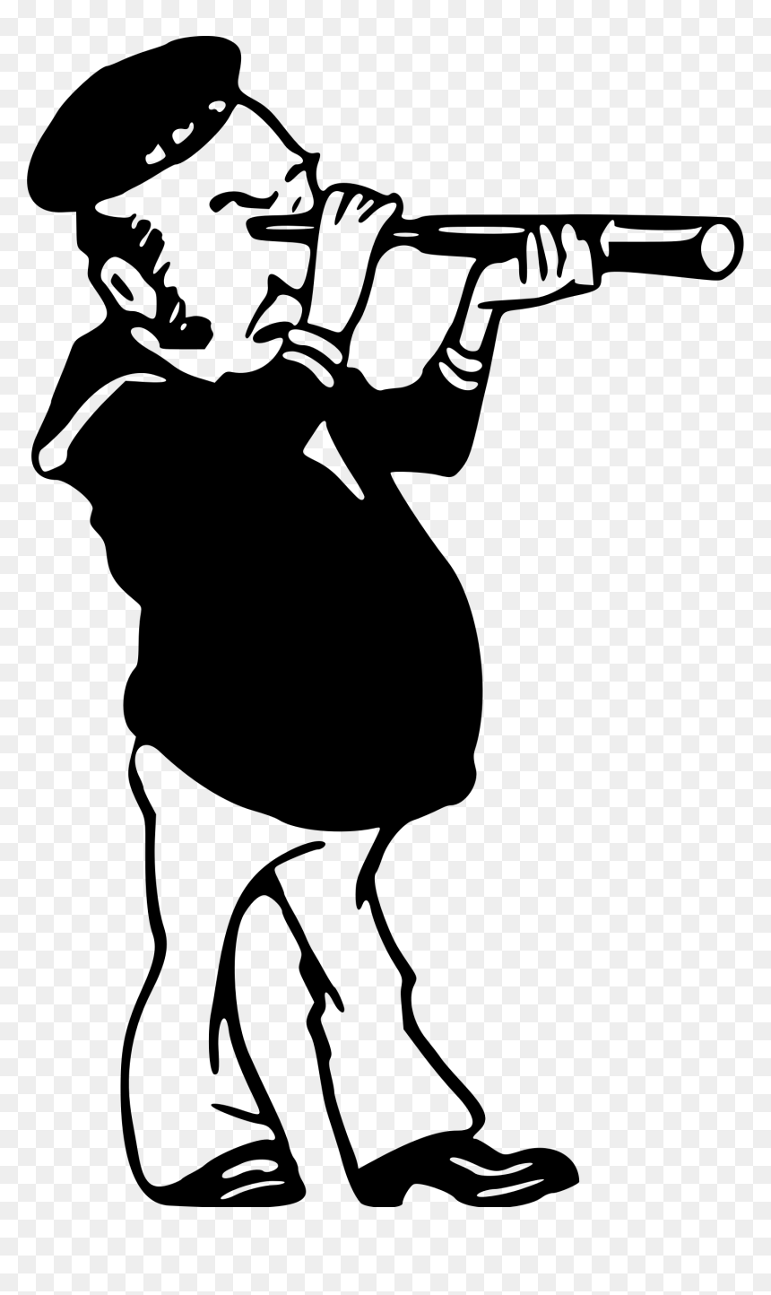 Telescope Drawing Clip Art - Sailor With A Telescope Png, Transparent Png - telescope png