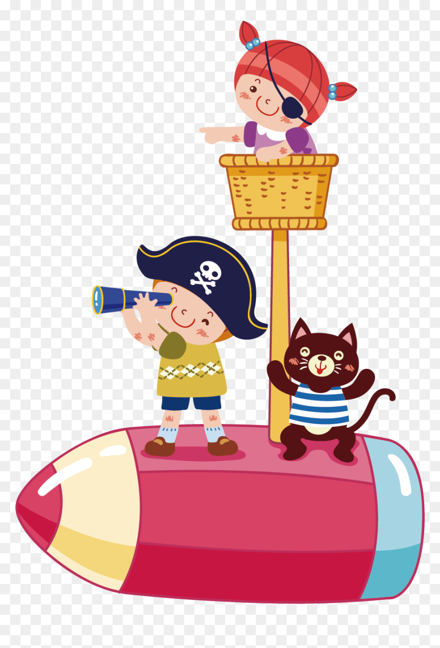 Piracy Cartoon Child Illustration - การ์ตูน คณิตศาสตร์ น่า รัก ๆ, HD Png Download - telescope png