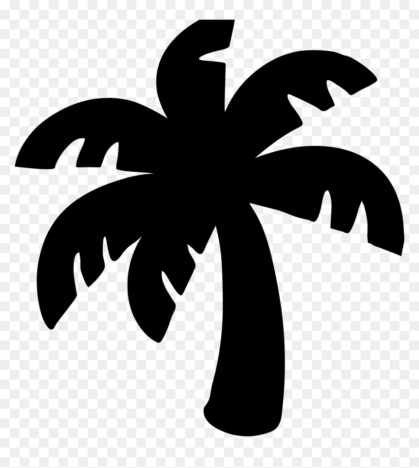 Palm Tree Emoji Black , Png Download - White Palm Tree Emoji, Transparent Png - palm tree emoji png