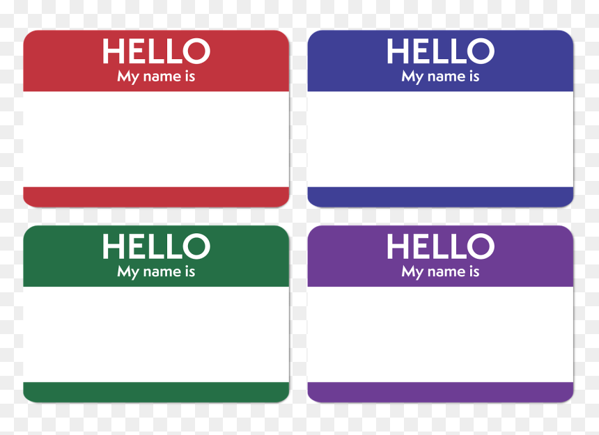 Sticker Paper Name Tags, HD Png Download - hello png