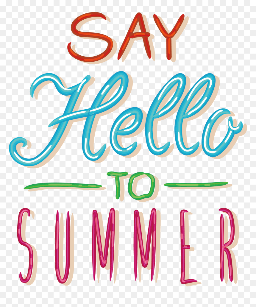 Summer Say The Hello To Download Free Image Clipart - Calligraphy, HD Png Download - hello png