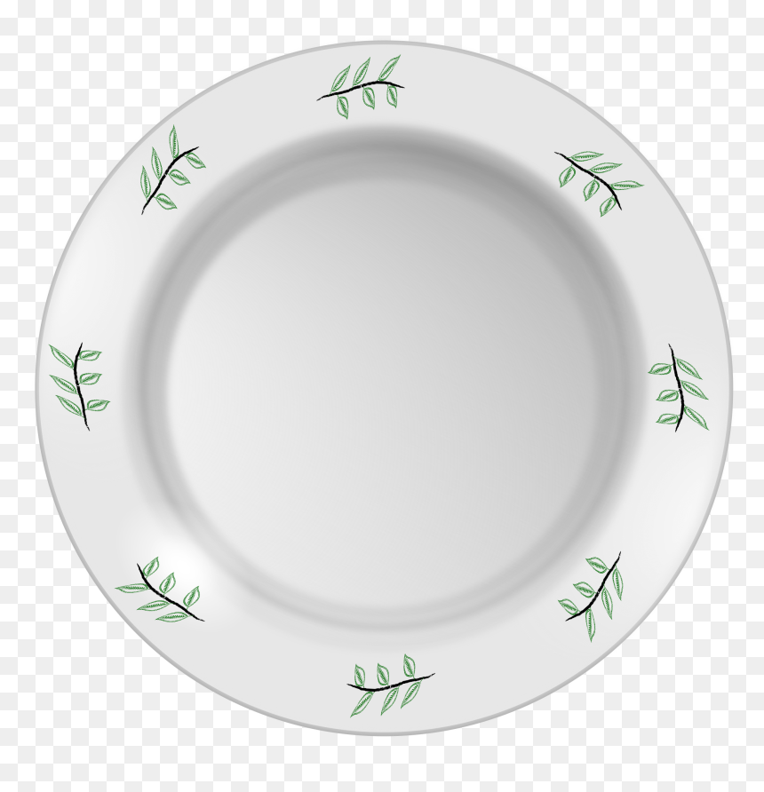 Plate With Leaf Pattern Clip Arts - Plato .png, Transparent Png - white plate png