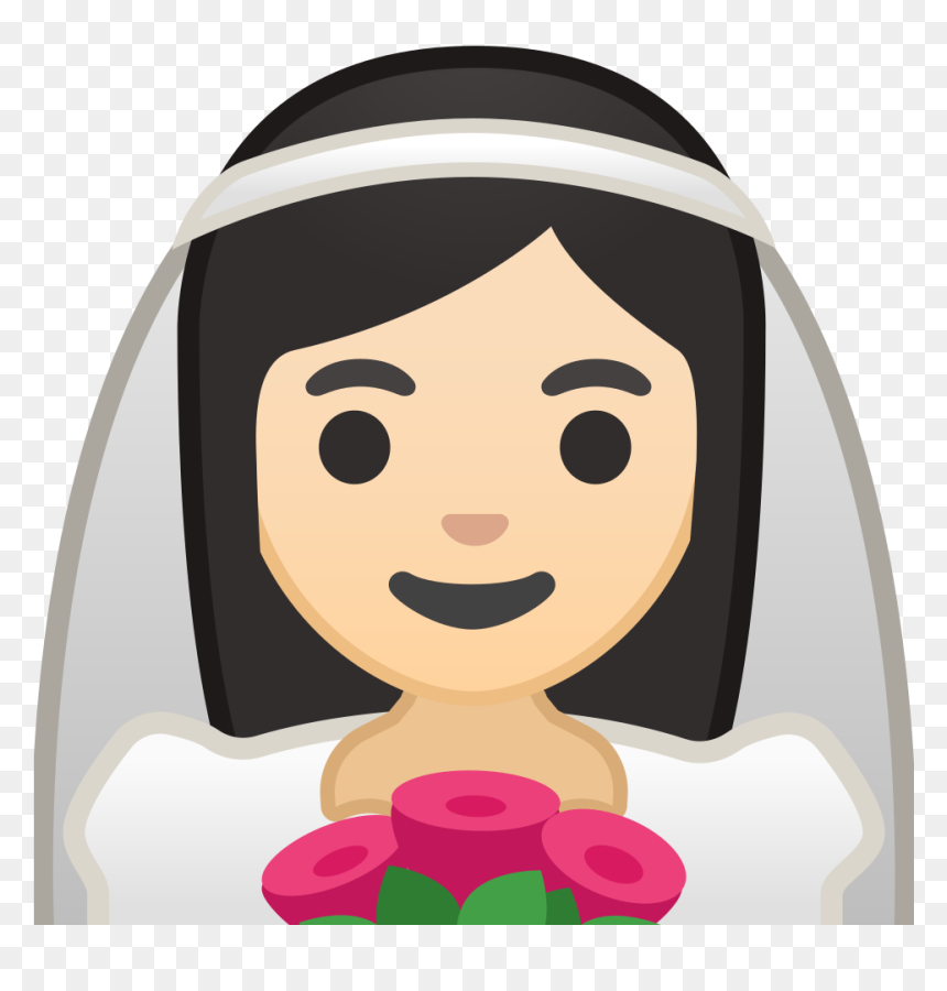 Bride With Veil Light Skin Tone Icon - Emoji De Novia, HD Png Download - bride png