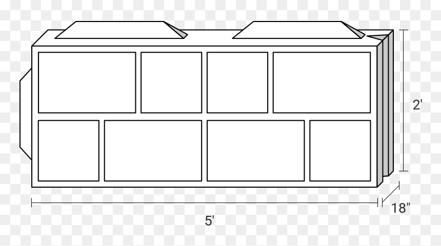 Concrete Block Dimensions - Monochrome, HD Png Download - block png
