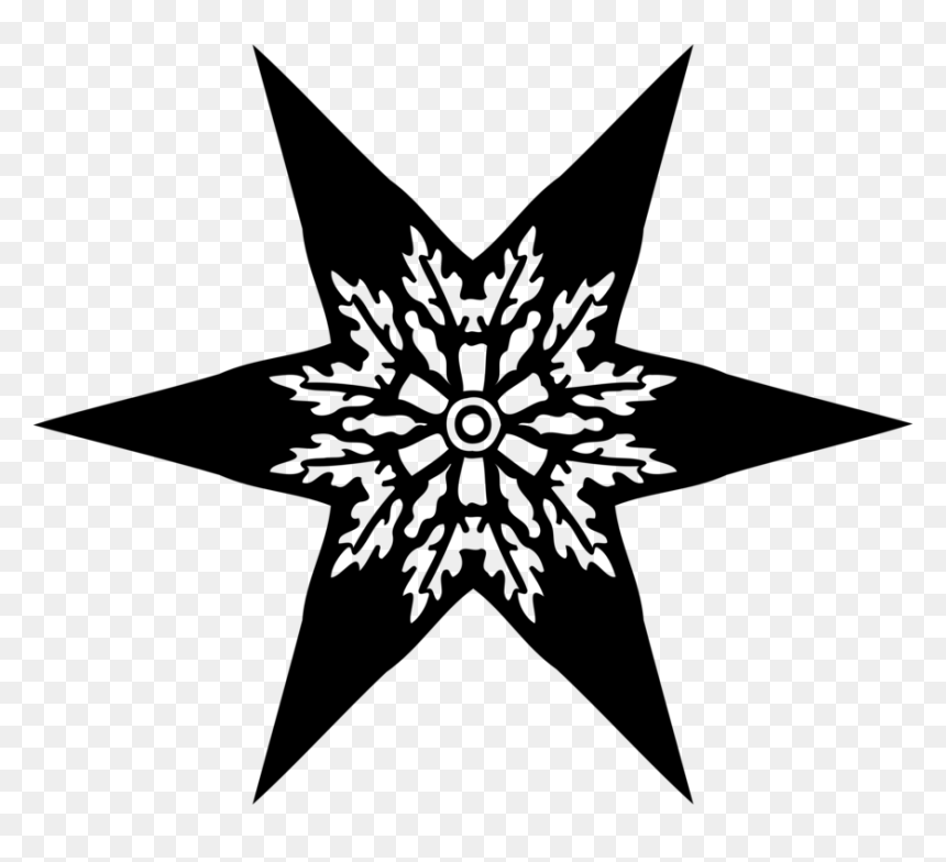 Star Silhouette Black And White Symmetry - Звезда Силуэт Png, Transparent Png - star silhouette png
