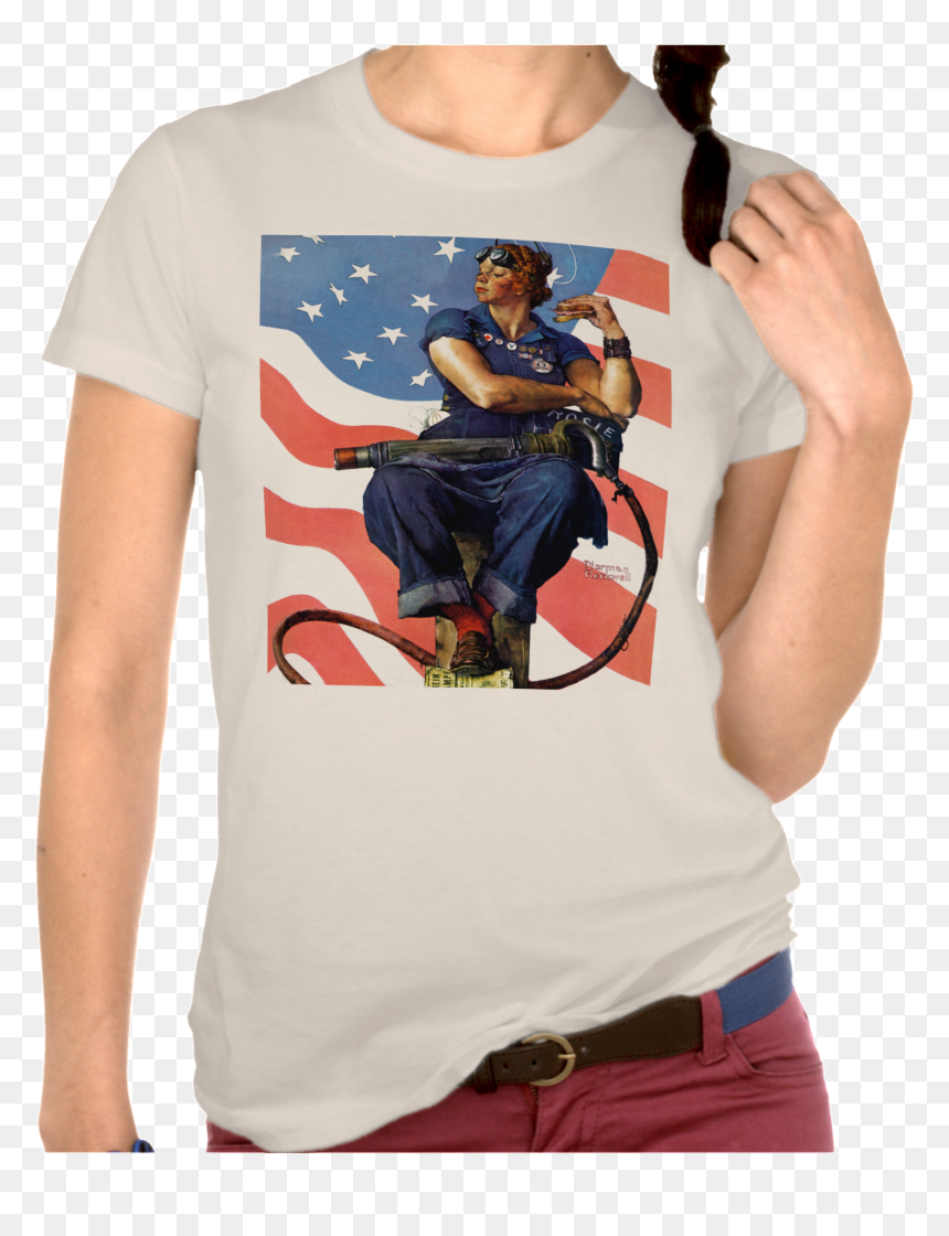 A Salute To The End Of World War Ii - Norman Rockwell Rosie Painting, HD Png Download - rosie the riveter png