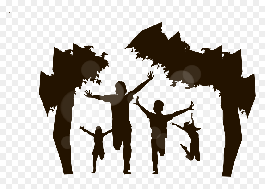 Children Silhouette Figures Png Download - Growing Old Is Mandatory But Growing Up, Transparent Png - children silhouette png