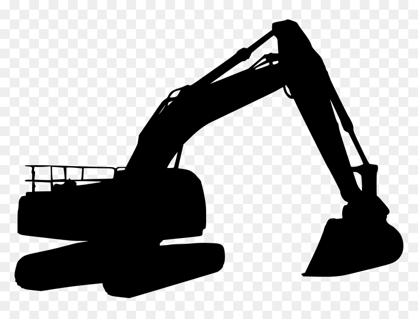 Silhouette Excavator Png, Transparent Png - hand silhouette png