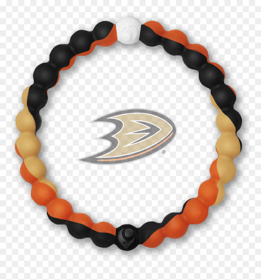 Black, Gold And Orange Silicone Beaded Bracelet With - Lokai Bracelet, HD Png Download - anaheim ducks logo png
