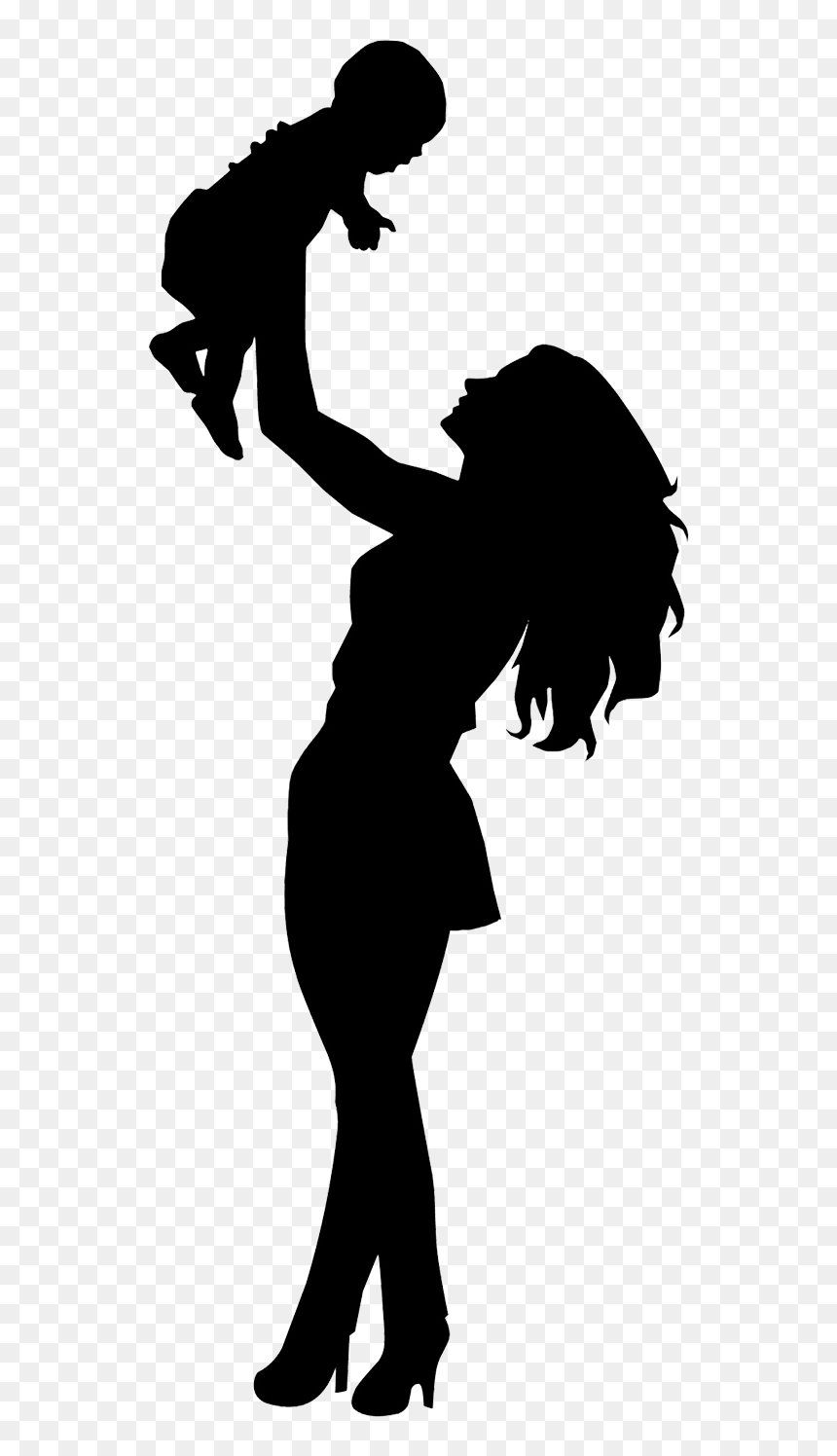 Cute Happy Womens Day, HD Png Download - children silhouette png