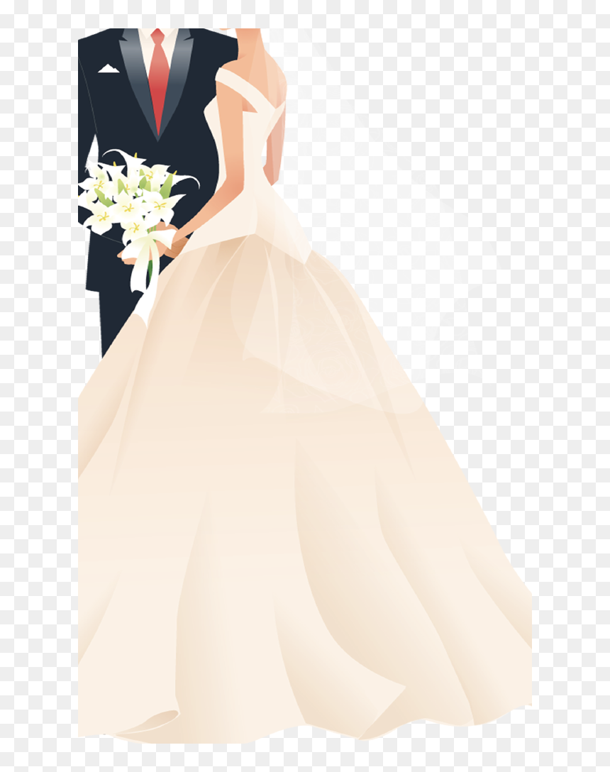 And Groom Bridegroom Bride Invitation Wedding Clipart - Wedding Vector, HD Png Download - bride png