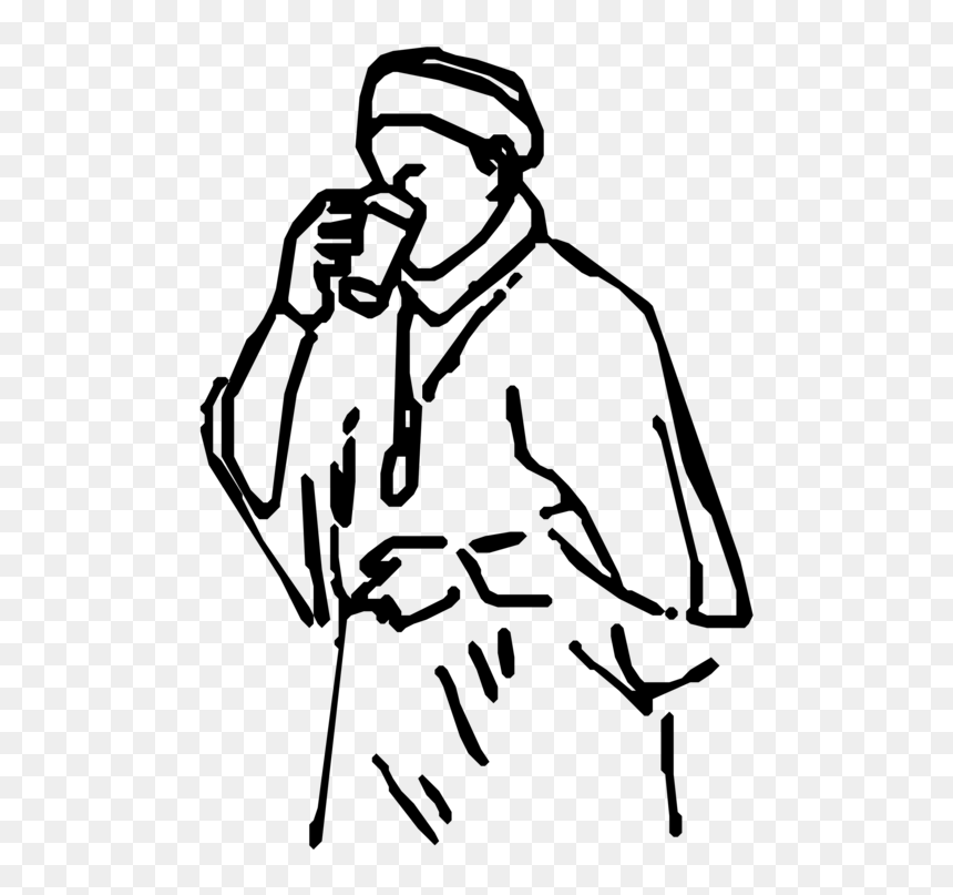 Drawn Shirt Silhouette Png - Orang Minum Kopi Png, Transparent Png - hand silhouette png