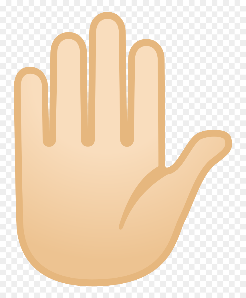 Raised Hand Light Skin Tone Icon - Mao Cor Da Pele, HD Png Download - emoji hands png